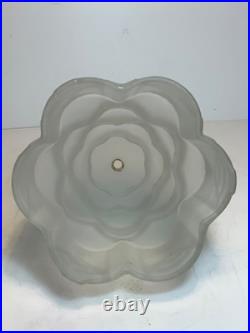 Antique Art Deco Skyscraper Shade Dancing Couple Frosted Glass Lamp 14 in