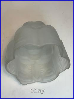 Antique Art Deco Skyscraper Shade Dancing Couple Frosted Glass Lamp 14 in
