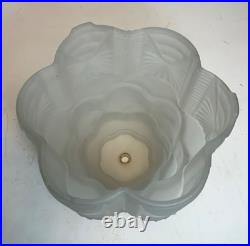Antique Art Deco Skyscraper Shade Dancing Couple Frosted Glass Lamp 14 in
