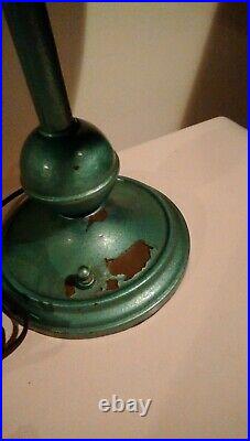 Antique Art Deco Steampunk Metal Dome Table / Desk Lamp