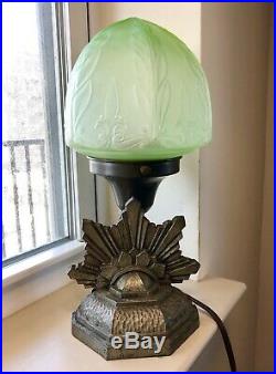 Antique Art Deco Uranium Glass Lamp