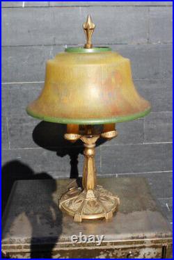 Antique Art Nouveau Art Deco Reverse Painted Lamp Shade Pairpoint Lightolier