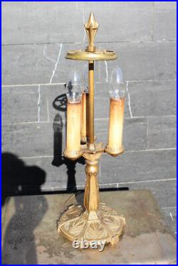 Antique Art Nouveau Art Deco Reverse Painted Lamp Shade Pairpoint Lightolier