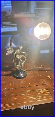 Antique Art Nouveau Art Deco Woman Table Lamp