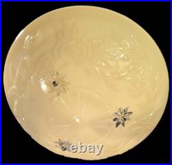 Antique Art Nouveau Custard Glass Ceiling Light Fixture Art Deco 1940s