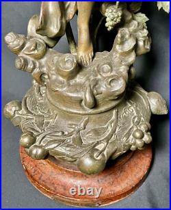Antique Art Nouveau Deco Bronze Lamp Les Parfums Fruits Par Fuchs Sculpture Wrks