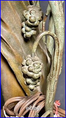 Antique Art Nouveau Deco Bronze Lamp Les Parfums Fruits Par Fuchs Sculpture Wrks