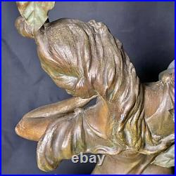 Antique Art Nouveau Deco Bronze Lamp Les Parfums Fruits Par Fuchs Sculpture Wrks