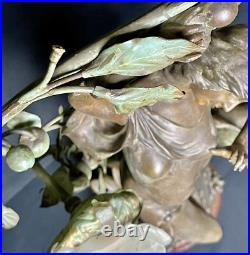 Antique Art Nouveau Deco Bronze Lamp Les Parfums Fruits Par Fuchs Sculpture Wrks