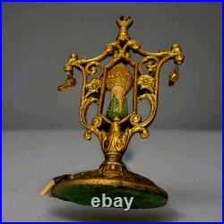 Antique Art Nouveau Deco Gilt Boudoir Mantle Lamp Set