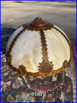 Antique Art Nouveau Slag Glass Table Lamp Shade