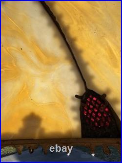 Antique Art Nouveau Slag Glass Table Lamp Shade