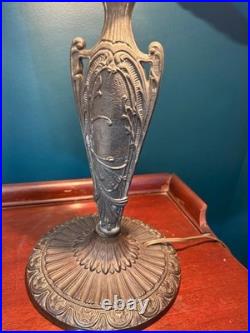 Antique Art Nouveau/deco Slag Glass Lamp By Miller