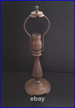 Antique Arts & Crafts Deco Moe Bridges Table Boudoir Lamp Uranium Glass Shade