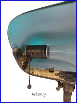 Antique Banker's Desk Lamp Emeralite No 8734 Green Shade