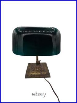Antique Banker's Desk Lamp Emeralite No 8734 Green Shade