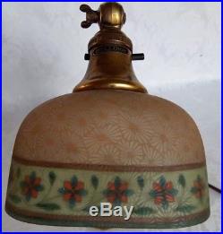 Antique Bellova Company Goose Neck Desk Lamp Art Deco Original Shade Signed