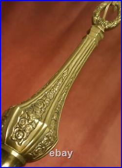 Antique Bronze 6 Light Fine Art Deco Lamp Chandelier Satined Glass Ø26
