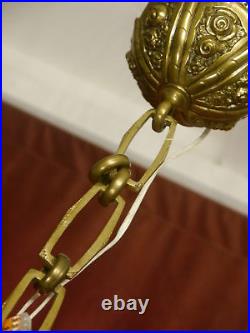 Antique Bronze 6 Light Fine Art Deco Lamp Chandelier Satined Glass Ø26
