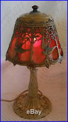 Antique Cast Iron ART DECO SALEM BROS. BOUDOIR LAMP 10 Art Nouveau Table Desk