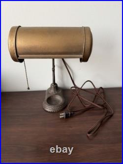 Antique Cast Iron Gooseneck Bankers Desk Lamp Industrial Art Deco