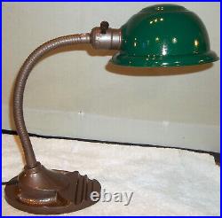 Antique Cast Iron Gooseneck Bankers Industrial Desk Lamp Art Deco REFURB. #2