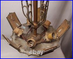 Antique Chandelier Slip Shade Art Deco Light Fixture Markel Bakelite USA #F85