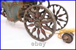 Antique Coronation Carriage Table Lamp 1900's Metal with Slag Glass Victorian VTG