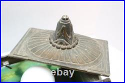 Antique Coronation Carriage Table Lamp 1900's Metal with Slag Glass Victorian VTG