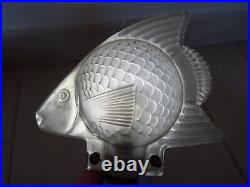 Antique FISH ART DECO lamp signed DELMAS glass