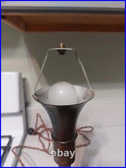Antique Faries Copper Bronze Tone Art Deco Metal Lamp