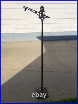Antique Floor Lamp Bridge Arm Lamp Base Cast Iron Claw Feet Ornate Art Deco Lamp