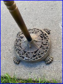 Antique Floor Lamp Bridge Arm Lamp Base Cast Iron Claw Feet Ornate Art Deco Lamp