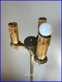 Antique Floor Lamp Bright Brass Cast Art Deco Light Project Vintage No Shade