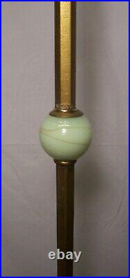 Antique Floor Lamp Vaseline Cast Iron Petite Vtg Harp Art Deco Rewired USA #P45