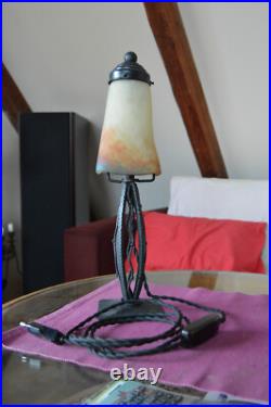 Antique French ART DECO 1930's Lamp Muller Fres Luneville