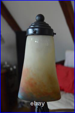 Antique French ART DECO 1930's Lamp Muller Fres Luneville
