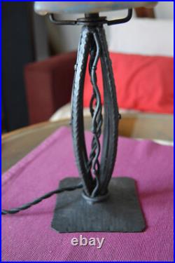 Antique French ART DECO 1930's Lamp Muller Fres Luneville