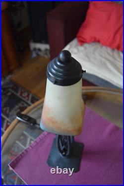 Antique French ART DECO 1930's Lamp Muller Fres Luneville