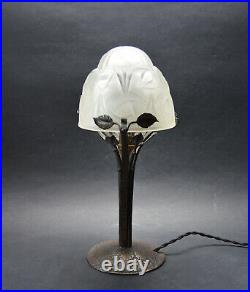 Antique French ART DECO 1930's Lamp Signed Degue