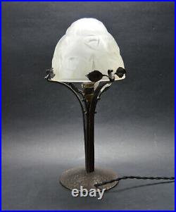 Antique French ART DECO 1930's Lamp Signed Degue