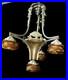 Antique_French_ART_DECO_DEsign_Chandelier_amber_glass_shade_lamp_01_ww