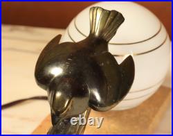Antique French Art Deco Bronzed Table Lamp Birds Statue Marble -Ships DDP to USA Antique French Art Deco Bronzed Table Lamp Birds Statue Marble -Ships DDP to USA