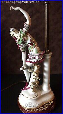 Antique German Art Deco Schwarzburger Figurine Porcelain Lamp Ultra Rare
