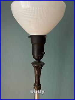 Antique Glass Column Floor Lamp Cut Glass