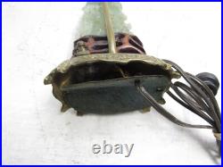 Antique Green Jade Art Deco Carved Jade Lamp