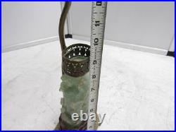 Antique Green Jade Art Deco Carved Jade Lamp
