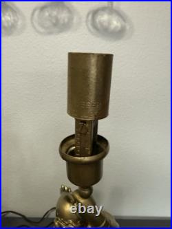 Antique HESSE Bronze Figural Warrior Lamp on Marble Base German Art Deco Era