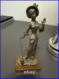 Antique HESSE Bronze Figural Warrior Lamp on Marble Base German Art Deco Era