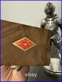 Antique HESSE Bronze Figural Warrior Lamp on Marble Base German Art Deco Era